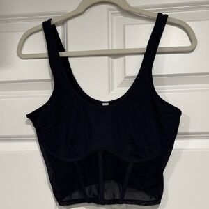 ALO Yoga Black Mesh Bra Top large